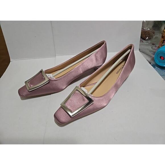Metal Buckle Satin Low Heel (Lucia) C.Paravano Purple size W 9 - 9.5 - Picture 6 of 16